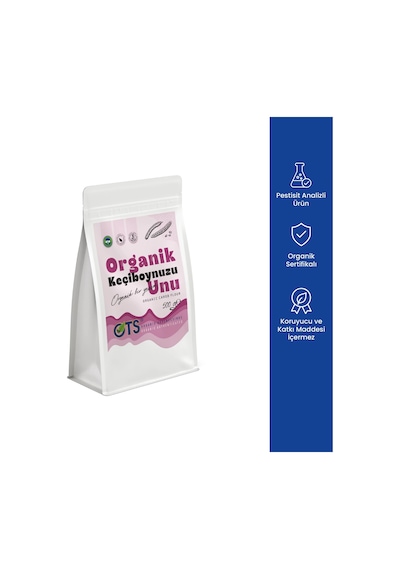 Ots Organik Keçiboynuzu Unu 500 gr (Organik Sertifikalı, Pestisit Analizli)