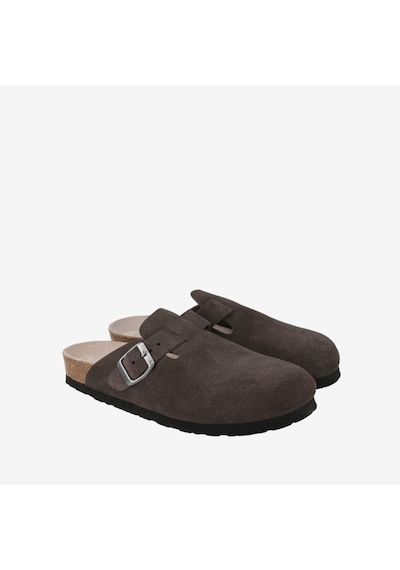 Terlik Erkek G106581 Genuins Rıva Velour Dark Grey Gri