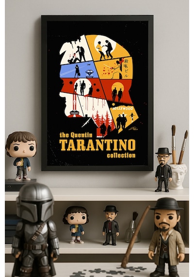 Quentin Tarantino Siyah Ahşap Çerçeveli Poster, Film Duvar Tablosu