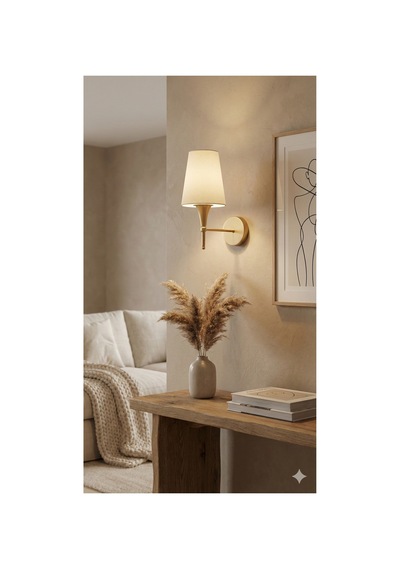 Lia Eskitme Kasa Beyaz Şapkalı Kablosuz Pilli Ledli Duvar Aplik-otel-ofis-salon-show Room-yatak Odası