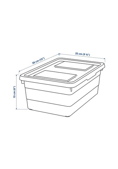 Ikea Sockerbıt Kapaklı Kutu, Beyaz, 38x25x15 Cm