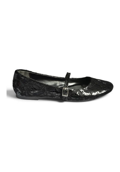 Fox Shoes Z726232704 Siyah Kumaş Bantlı Kadın Babet