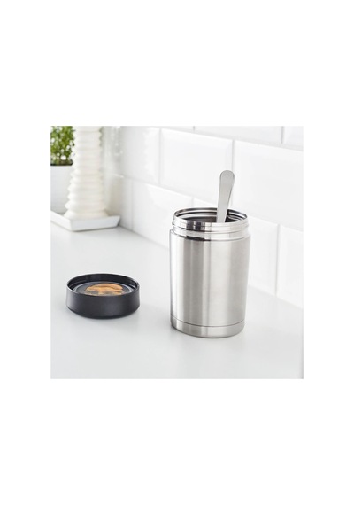 Ikea Efterfrågad Yemek Termosu 0,5 L Siyah - Krom Krom - Siyah