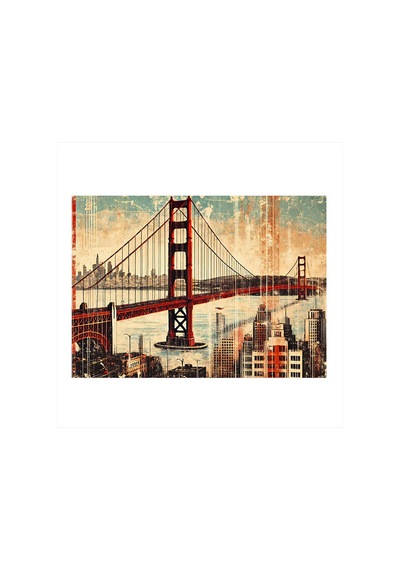 Golden Gate Köprüsü Art Mdf Tablo