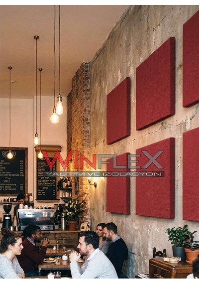 Akustik Kumaş Kaplı Panel-60x60cm Kırmızı