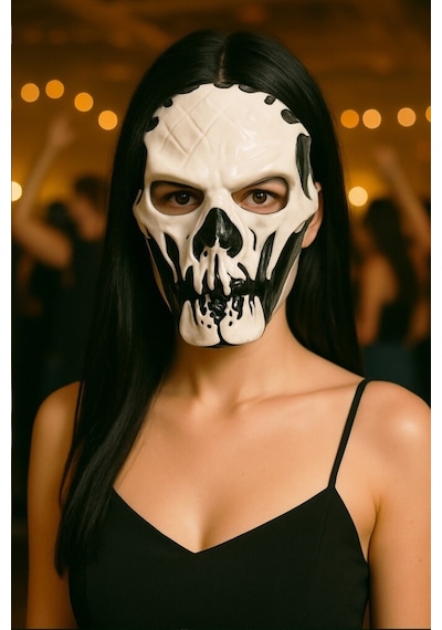 Beysüs Cadılar Bayramı Halloween Dark Fang Maske Siyah Beyaz Tüm Yaşlar 78907495
