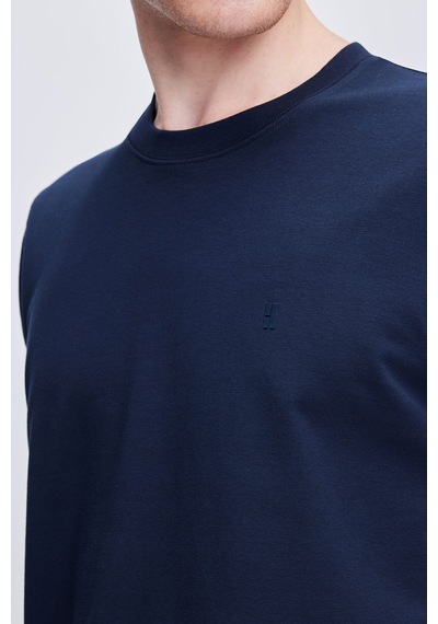 Hatemoğlu Lacivert Regular Fit Bisiklet Yaka Pamuklu Tişört 35102024c005 005 Lacivert