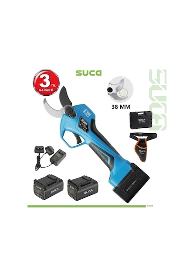 Suca Sc 8638 Led Ekranlı Akülü Şarjlı Budama Makası 38 Mm
