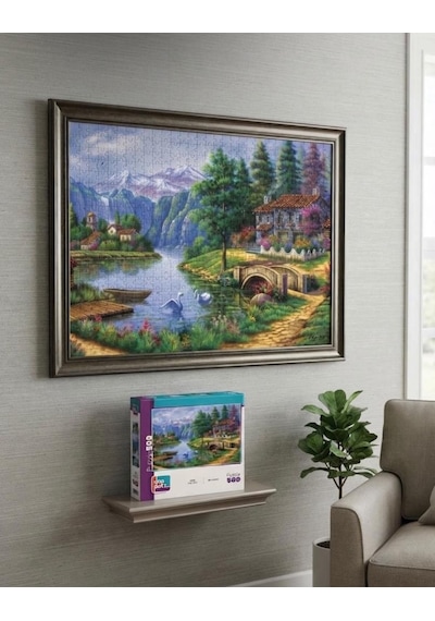 Tahta Köprü Ve Kuğu Gölü İkili Set - 1000 + 500 Parça İkili Puzzle Seti