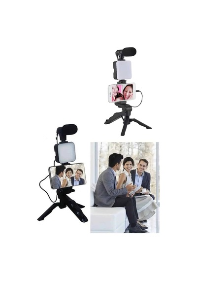 Led Işıklı Kumandalı Mikrofon Telefon Vlog Video Kayıt Yi Il