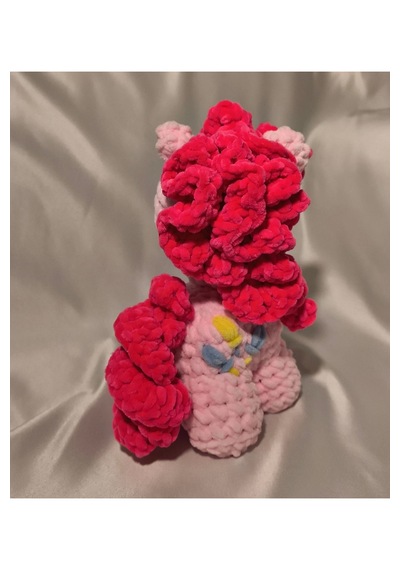 El Yapımı Tığ İşi My Little Pony Peluş Oyuncak Pinkie Pie 02 - Çok Renkli
