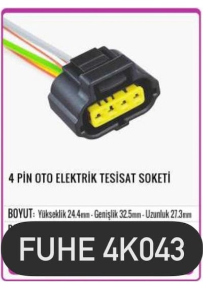 Fhe 4k043 4 Pin Oto Elektrik Tesisat Soketi