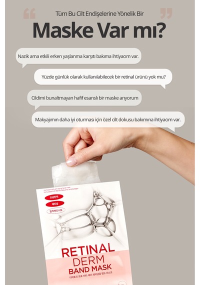 Retinal Ve Kolajenle Kırışıklık Ve Gözenek Karşıtı Maske Dermatory Pro Vita-a Retinal Derm Band Mask
