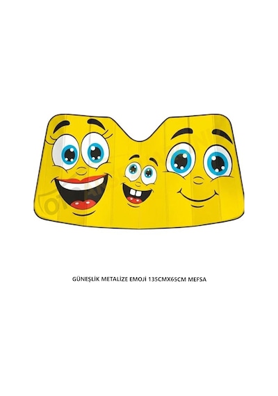 Güneşlik Metalize Ön Cam Emoji 135cmx65cm
