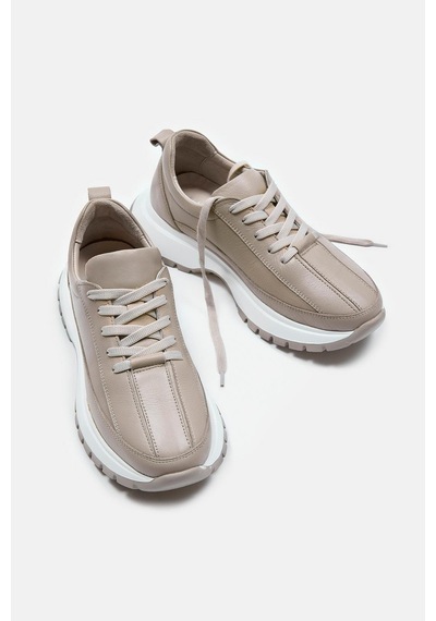 Cees Vizon Hakiki Deri Kadın Sneaker Vizon
