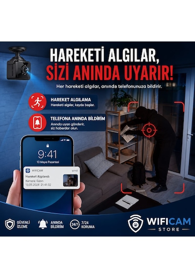 Balık Gözü Lens Geniş Açı Mini Wifi Kamera
