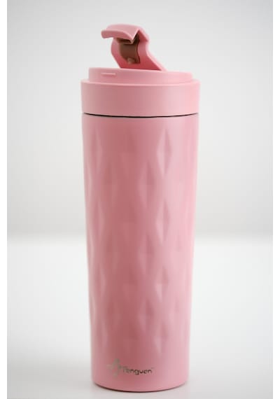 Png-1167 500ml Flip Kapak Desenli Çelik Mug 6 Saat Sıcak 12 Saat Soğuk Sızdırmaz & Bpa Free Pembe