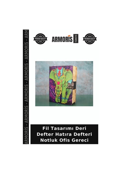 Fil Tasarımı Deri Defter Hatıra Defteri Notluk Ofis Gereci Çok Renkli