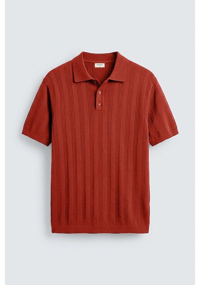 Antioch Dokulu Triko Erkek Polo T-shirt Kırmızı
