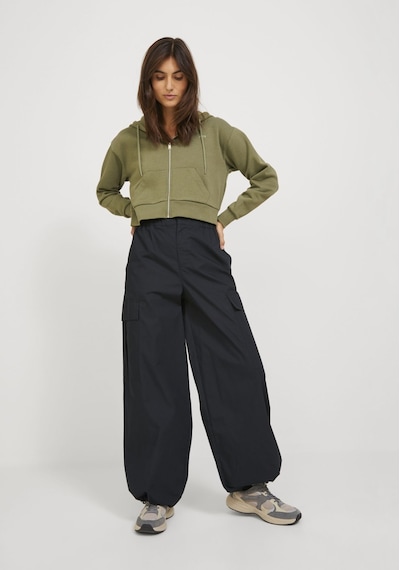 Jack & Jones Kadin Fonksiyonel Cepli Kargo Pantolon - Yoko 12224655 Black Krem