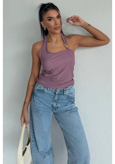Bbbutikbasic Toka Detaylı Bluz F2332 Gül Kurusu