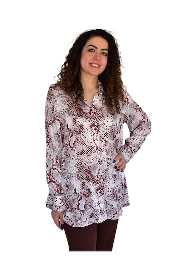 Kadın Leopar Desen Şifon Gömlek Bgl-st04235 Kahve