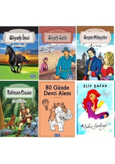 Sakız Sardunya,80 Günde Devri Alem,seçme Hikayeler Ortaokul 6 Kitap Set