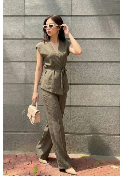 Seeh Haki Basic Yelek Pantolon Takım Sh241 Standart