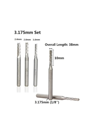 Kalıpçı Cnc Karbür Uç Seti Yoğun Çelik Tungsten 1.6Mm 2.0Mm 2.4Mm