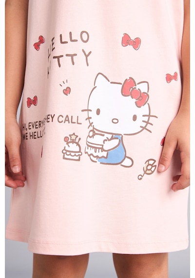 Defacto %100 Pamuk Hello Kitty Lisanslı Kısa Kollu Açık Pembe Gecelik Kız Çocuk H5516a826smpn622 Pembe-pn622