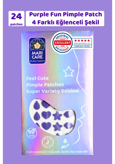 Mari Care Feel Cute Pimple Patches Super Variety Edition 24 Adet Mor