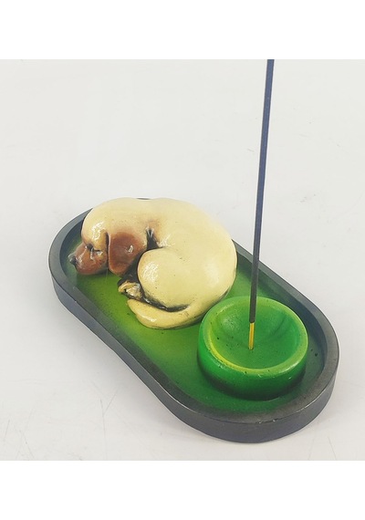 Uyuyan Köpek Çubuk Tütsülük Ve Tealight Kahve
