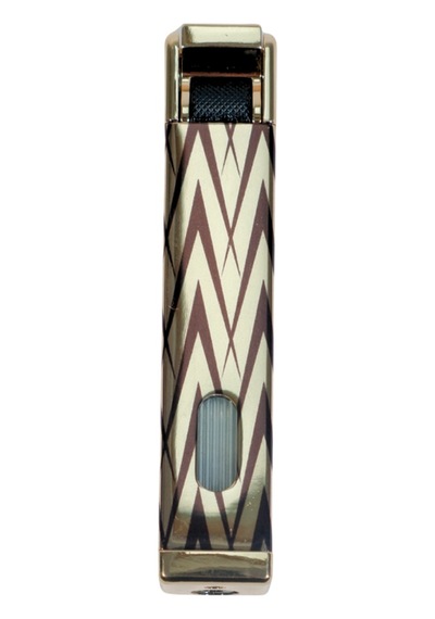 Parmida Tek Torch Pürmüz Gold-siyah Desenli Metal Puro Çakmağı