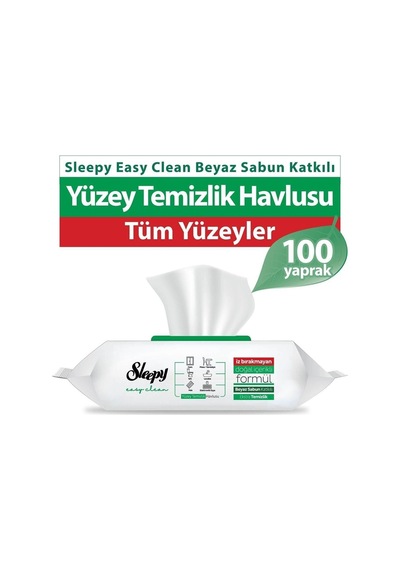 Sleepy Easy Clean Yüzey Temizlik Havlusu 100 X 5 Adet 500 Yaprak Tekli
