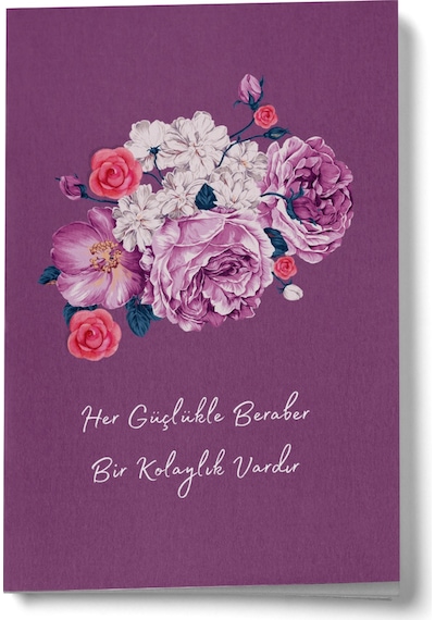 Her Güçlükle Beraber Bir Kolaylık Vardır Mor Mini Defter Çok Renkli