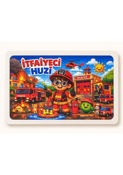 İtfaiyeci Huzi - 24 Parça Ahşap Puzzle