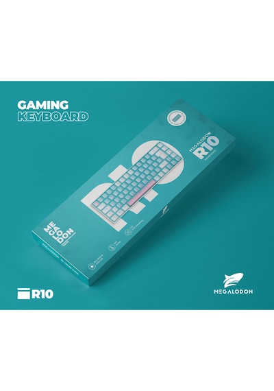 R10 Mekanik Klavye Full Anti-ghosting Hot Swap Blue Switch Oyuncu Klavyesi Türkçe Buz Mavisi Işık