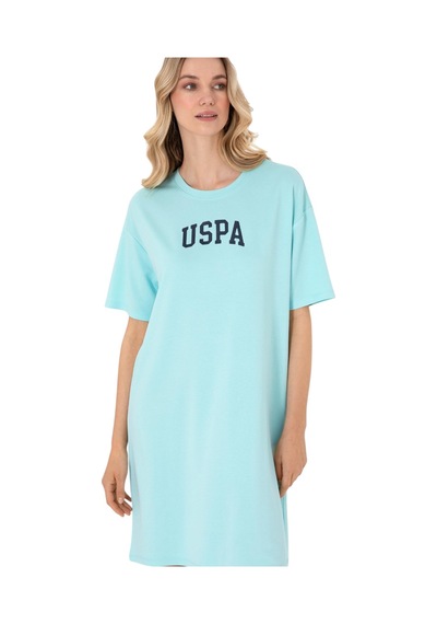 U.S. Polo Assn. Kadın Modal Karışımlı Bisiklet Yaka Mini Boy Örme Elbise Mint