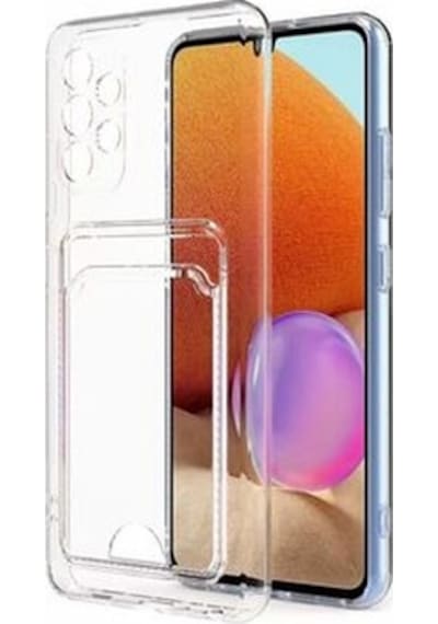 Samsung Galaxy A23 İle Uyumlu Kılıf Kartlıklı Kartvizitli Şeffaf Telefon Kılıfı Kapak