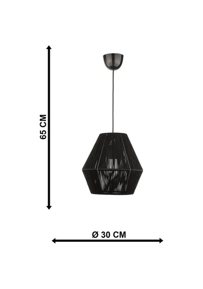 Begüsa Kalte Tekli Avize Siyah 30 Cm Örgülü