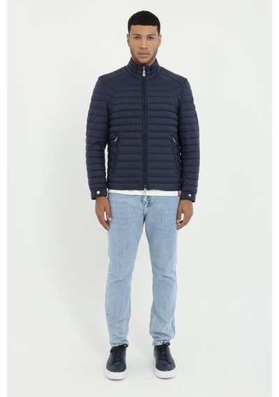 Dufy Erkek Slim Fit Kapüşonlu Lacivert Mont-25358