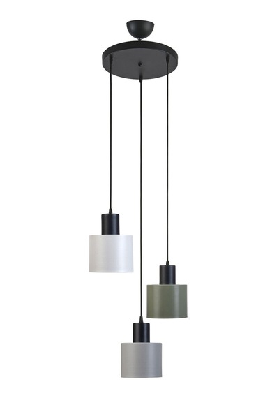 Teddy Özel Tasarım Modern Cafe Mutfak Salon Metal 3 Lü Sarkıt Avize Beyaz- Yeşil - Gri Beyaz- Yeşil - Gri