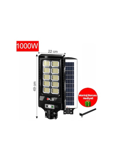 Dls 1000w Solar Güneş Enerjili Led Bahçe & Çevre Aydınlatma Lambası Profesyonel Dış Mekan 202-1000