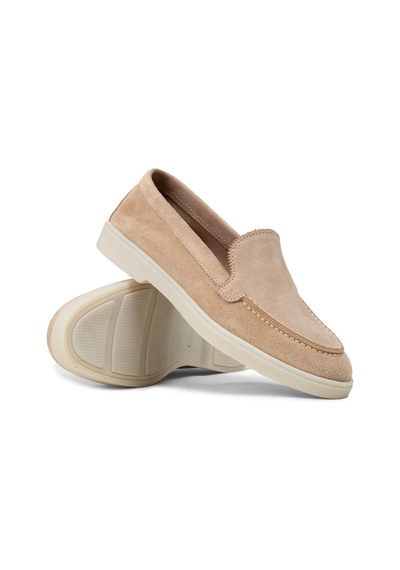 Deery Kadın Hakiki Süet Bej Loafer Ayakkabı - 02039zbejc01