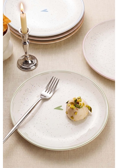 Livia Ege 4'lü Pasta & Sunum Tabağı 20 Cm Çok Renkli