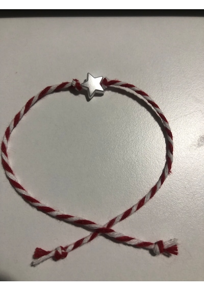 3 Adet Yıldızlı Marteniçka Bileklik Kırmızı - Beyaz