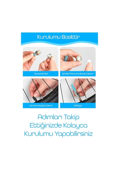 2li Hareket Sensörlü Bisiklet Teker Işığı Led Araba Motor Tekerlek Lambası Sibop Kapağı Kırmızı 3972 Çok Renkli