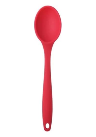 Silikon Servis Ve Yemek Hazırlama Kaşığı, Yumuşak Uç, Komple Silikon, 27 Cm, Kırmızı Kaşık, Yanmaz Yapışmaz, Tencere Çizmez, 1 Adet