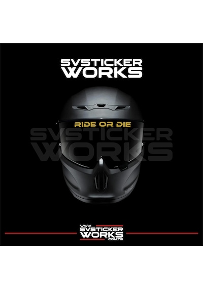 Ride Or Die Sticker Kask Vizör Sticker Tüm Kasklar Uyumlu 1 Adet Altın