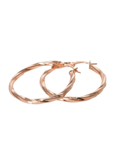 925 Ayar Gümüş Küpe Rose 35 Mm Burgu Şarnel Halka Küpe Barcode Rose